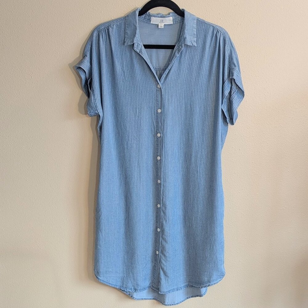 Thread & Supply Chambray Pinstripe Tunic Top Shirt Dress